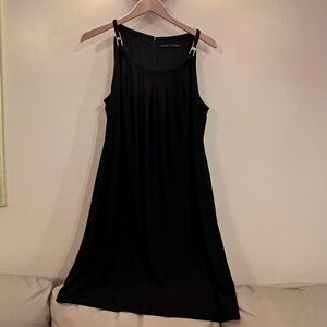 Ivanka Trump black Jersey dress with gold shoulder details